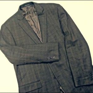 Calvin Klein 2 button wool blazer Brown Windowpane